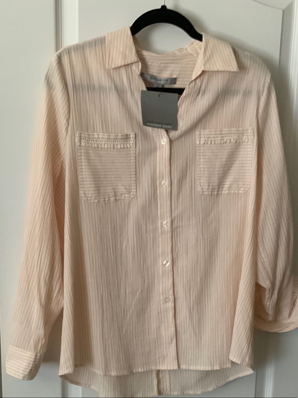 Marc New York Light Blush Pink Button-Up Blouse